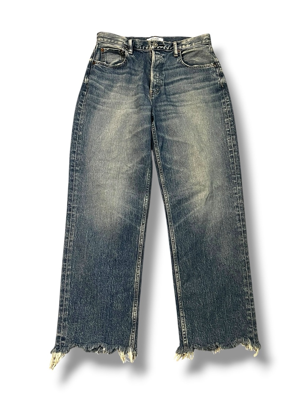 Moussy Jeans Size 4/27 Straight Leg Button Fly Japanese Denim High Rise Designer